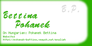 bettina pohanek business card